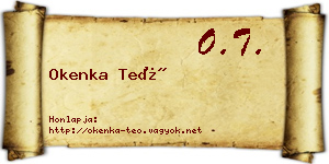 Okenka Teó névjegykártya