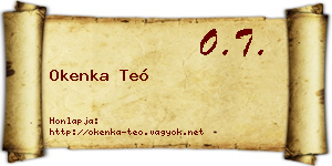 Okenka Teó névjegykártya